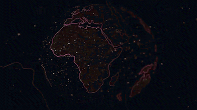 Animation depicts a turning globe against a black background, signifying Antea's continued expansion worldwide.