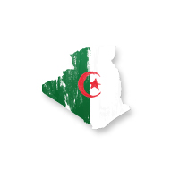 Graphic of the Algerian flag cutout to the shape of Algeria's presence on a map, indicating Antea's office in the region for local delivery of risk based asset integrity management services and software with RBI, IDMS and digital twin.