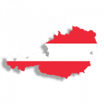 Graphic of an Austrian flag cutout to the shape of Austria's presence on a global map, indicating Antea's presence as a provider of asset integrity management, risk based inspection, and inspection data management systems to the area.