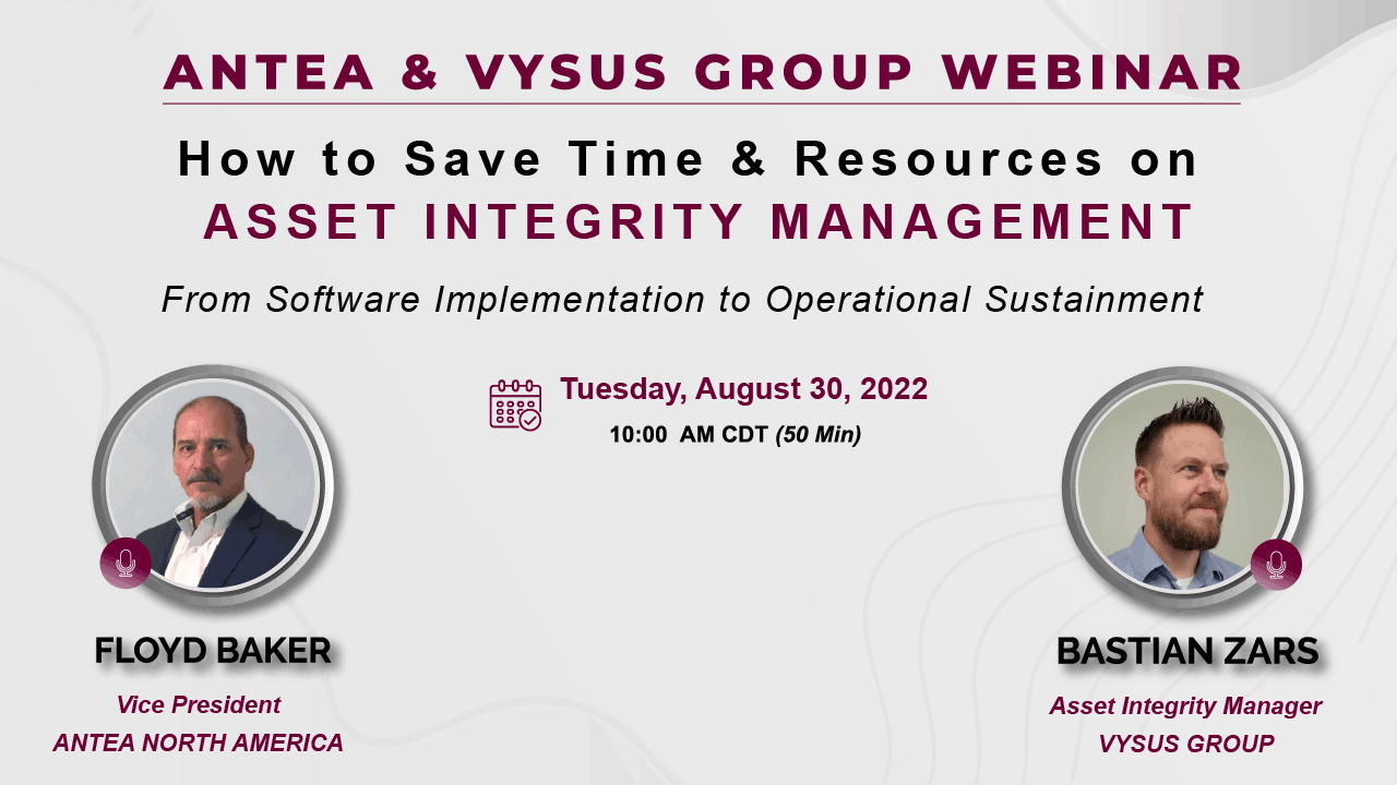 Webinar banner for How to Save Time & Resources on Asset Integrity Management