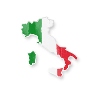 Graphic of the Italia flag cutout to the shape of Italy's presence on a map, indicating Antea's office and origins in the region for local delivery of risk based asset integrity management services and software with RBI, IDMS and digital twin.