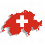Graphic of a Swiss flag cutout to the shape of Switzerland's presence on a global map, indicating Antea's presence as a provider of asset integrity management, risk based inspection, and inspection data management systems to the area.